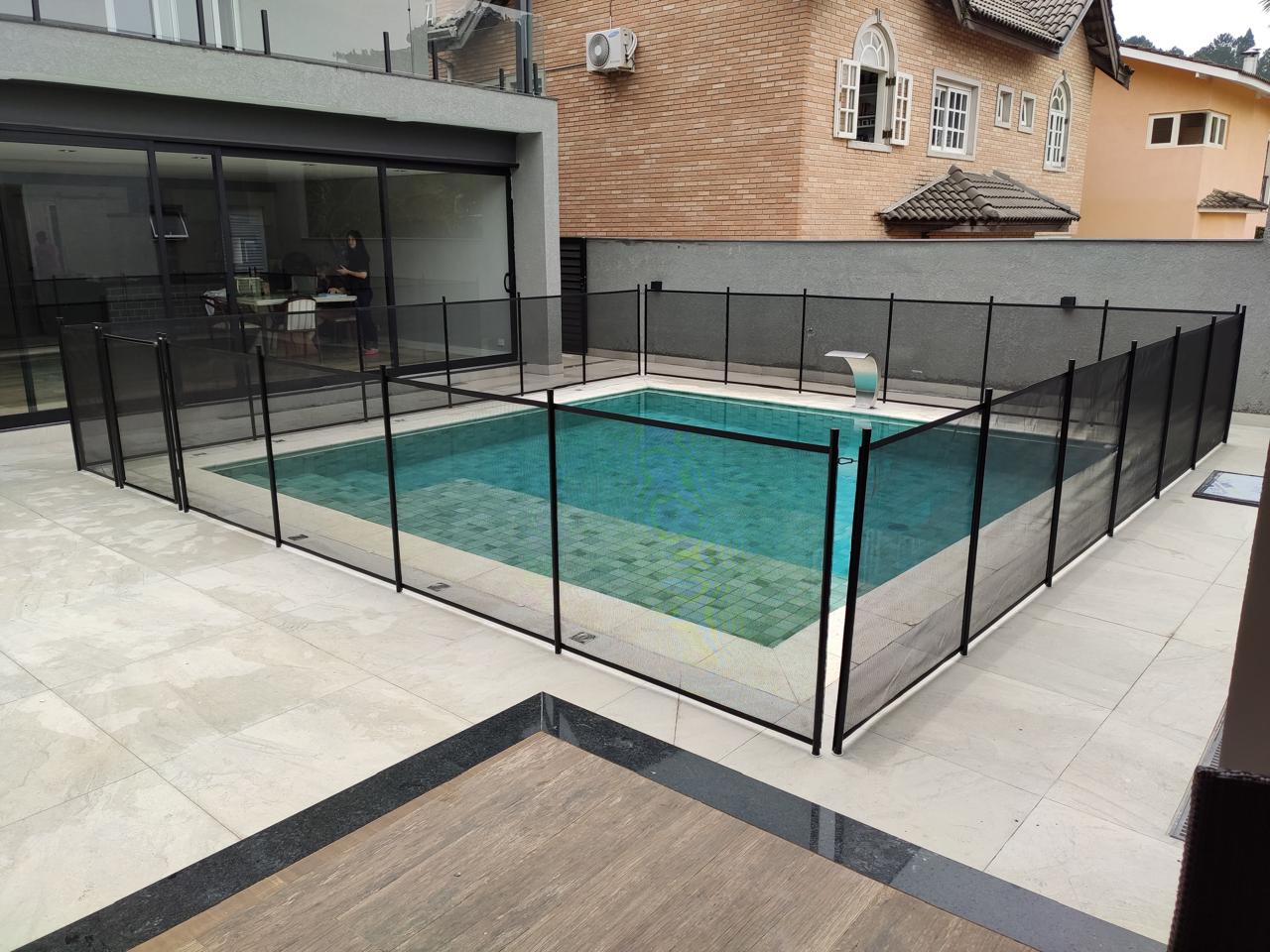 CERCA REMOVÍVEL PARA PISCINA - BRONZE PRETO - MÓDULO DE 4 METROS ...