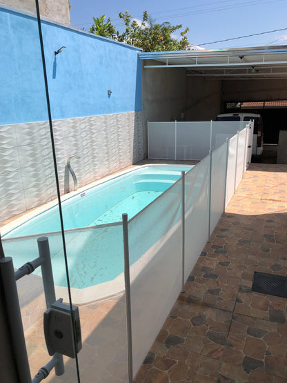 CERCA REMOVÍVEL PARA PISCINA - PRATA BRANCA (COM REFORÇO) - MÓDULO DE 5 METROS